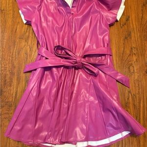 Pink Faux Leather Dress